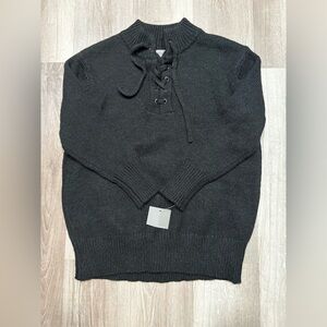 Falls Creek Black Lace-Up Men's Crewneck Sweater